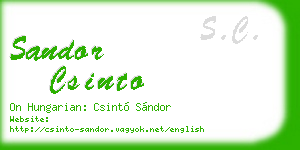 sandor csinto business card